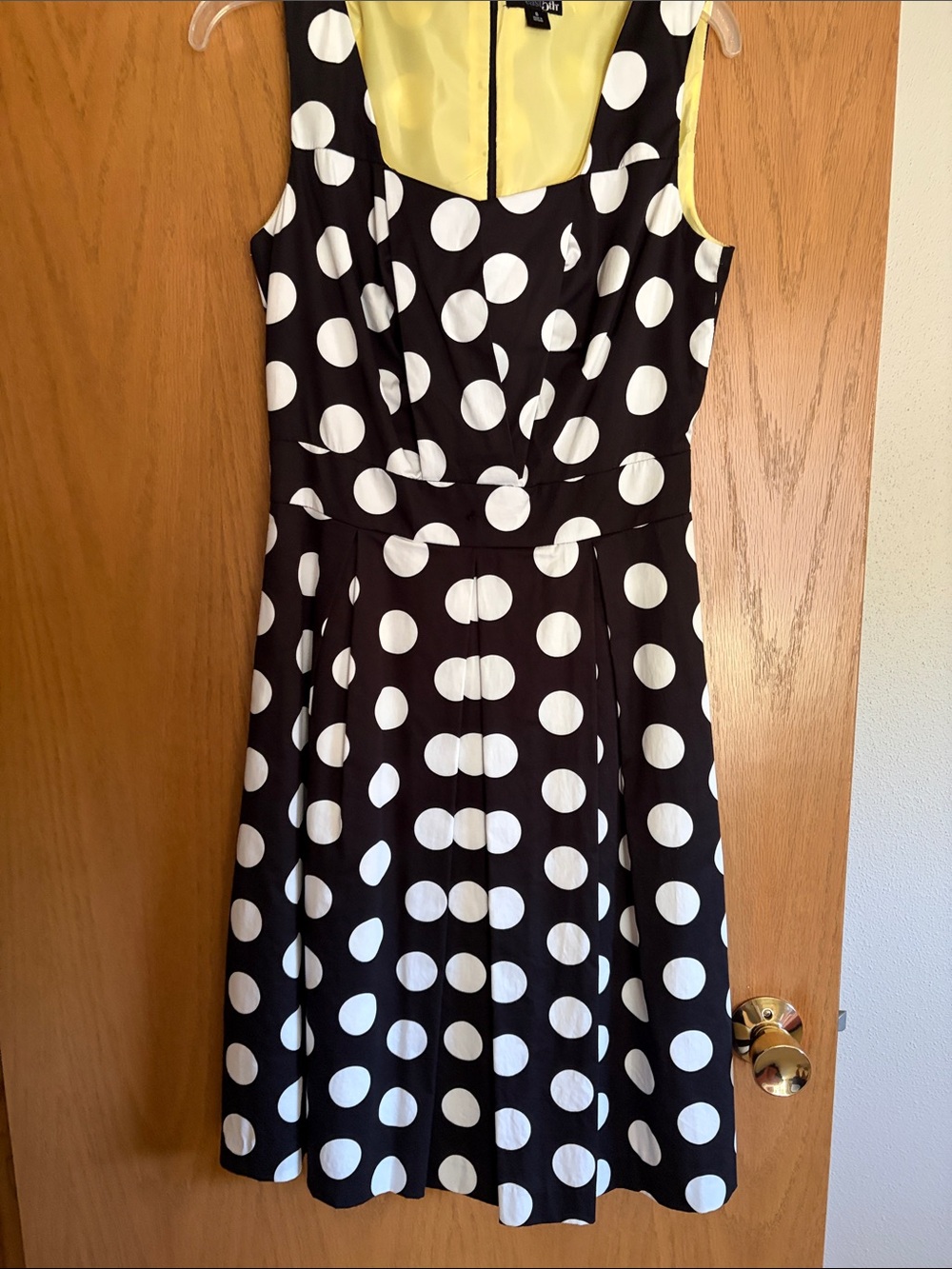East 5th Black and White Polka Dot Fit-and-Flare Dress